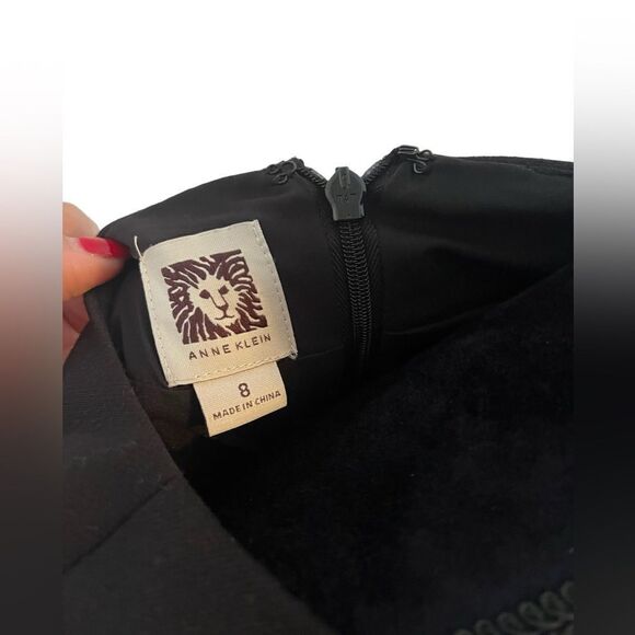 ANNE KLIEN GEOMETRIC SHEATH DRESS BLACK & IVORY WOMENS SIZE 8 CLASSIC CAREER - Picture 5 of 5